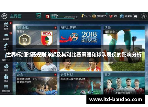 世界杯加时赛规则详解及其对比赛策略和球队表现的影响分析